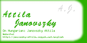 attila janovszky business card